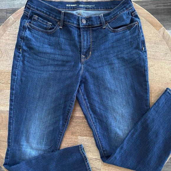 Old Navy Denim - Old Navy Curvy Profile 8S Mid Rise‎ Straight Leg Jeans Dark Wash